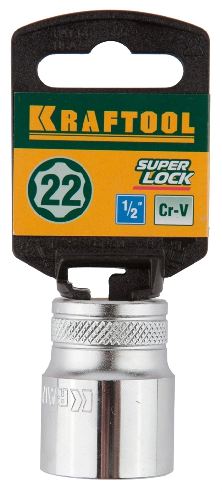 KRAFTOOL SUPER-LOCK, 1/2″, 22 мм, торцовая головка (27801-22) zb  27801-22_z01