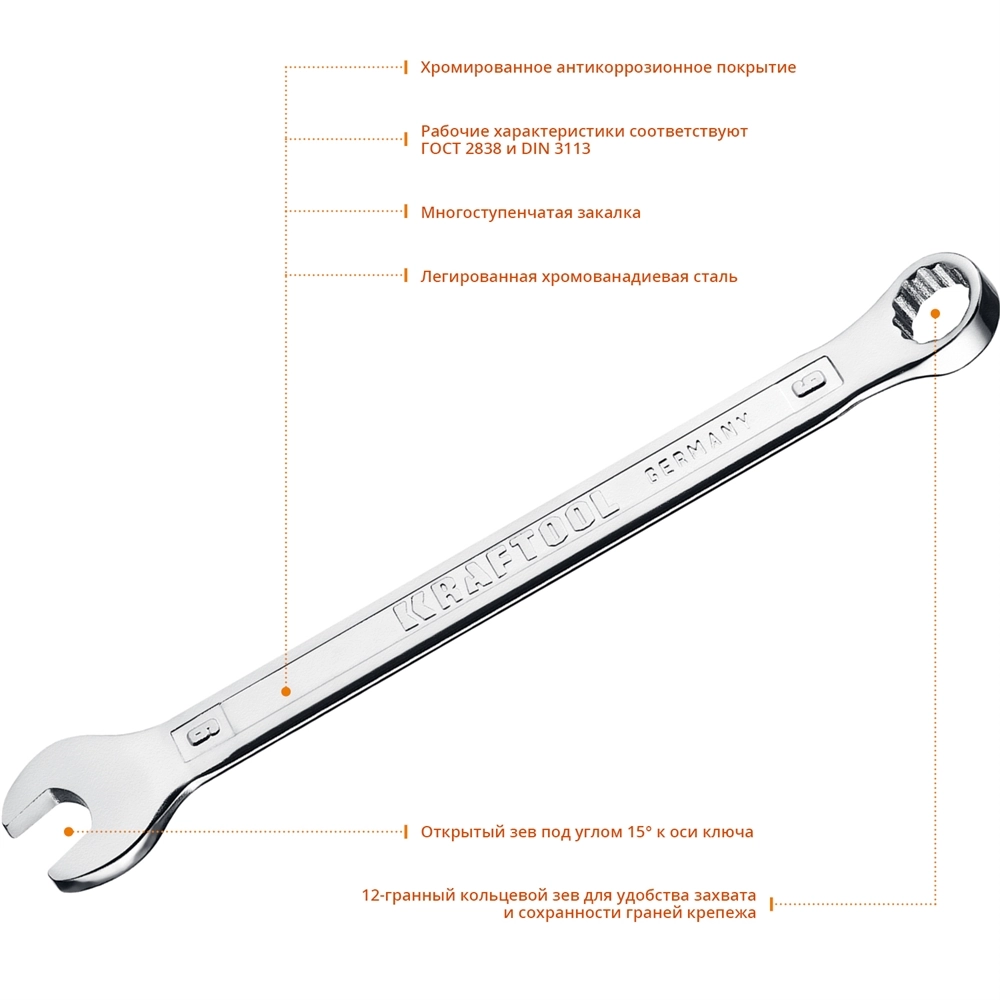 KRAFTOOL 9 мм, комбинированный гаечный ключ (27079-09) zb  27079-09_z01