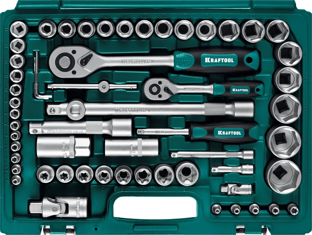 KRAFTOOL X-Drive 108, 108 предм., (1/2″+3/8″+1/4″), универсальный набор инструмента (27888-H108) zb  27888-h108_z03