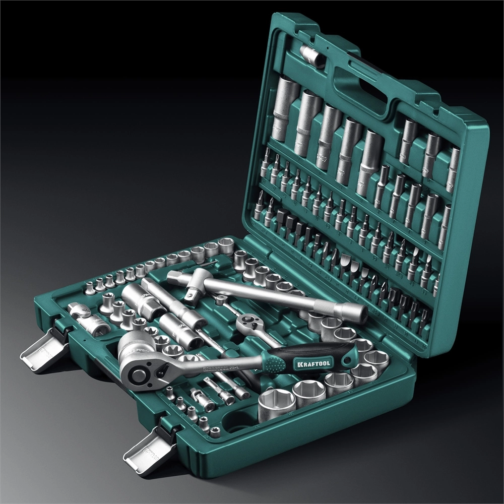 KRAFTOOL X-Drive 108, 108 предм., (1/2″+3/8″+1/4″), универсальный набор инструмента (27888-H108) zb  27888-h108_z03