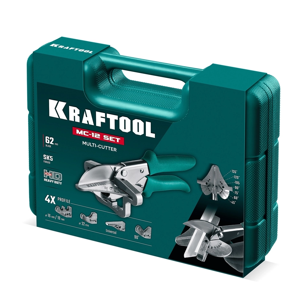 KRAFTOOL MC-12, для различных профилей из пластика и резины, с набором сменных губок, угловые ножницы (23372-12) zb  23372-12