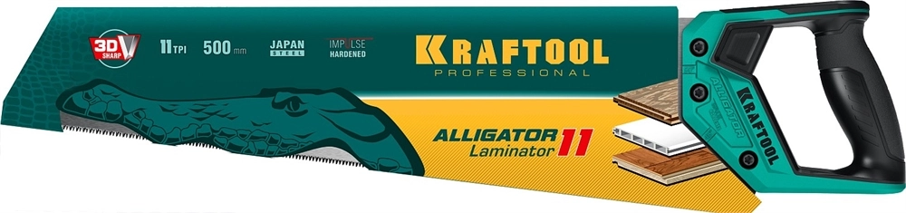 KRAFTOOL Alligator Laminator 11, 500 мм, ножовка по ламинату (15207) zb  15207
