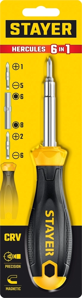 Комбинированная отвертка STAYER HERCULES 6-in-1 zb  2517