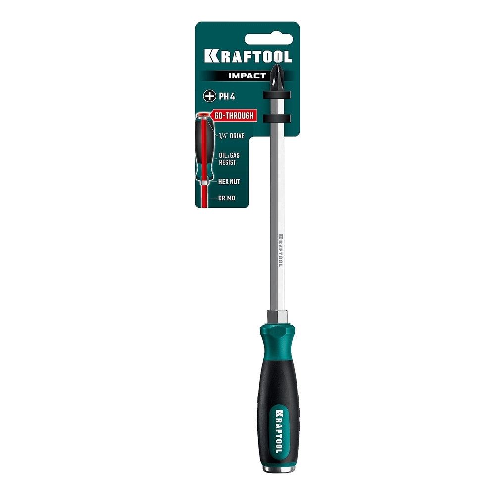KRAFTOOL IMPACT PH 4, сквозной стержень Cr-Mo, ударная отвертка (250034-4) zb  250034-4