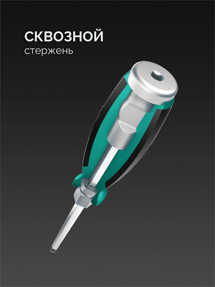 KRAFTOOL IMPACT 13 шт, сквозной стержень Cr-Mo, набор ударных отверток (25035) zb  25035