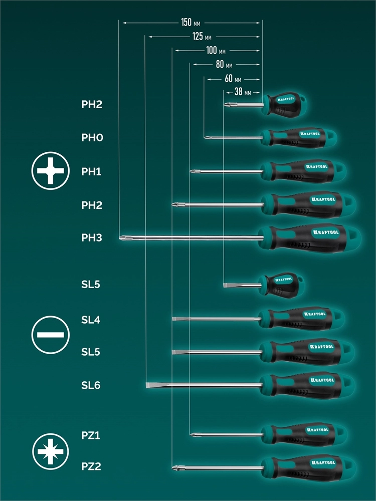 KRAFTOOL X-Drive 11, 11 шт., в кейсе, набор отверток (25811) zb  25811