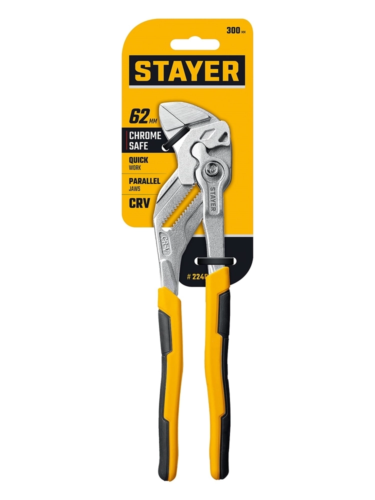 STAYER PlierWrench 300 мм, захват 68 мм, переставные клещи-гаечный ключ (22403) zb  22403