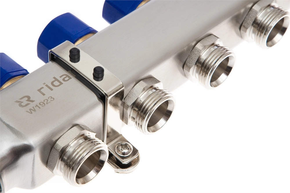 Ридан 088U0961R — Комплект коллекторов SSM-11RF set с расходомерами, кронштейнами, ручным воздухоотводчиком, сливным краном и торцевой заглушкой, 11 контуров 088u0961r