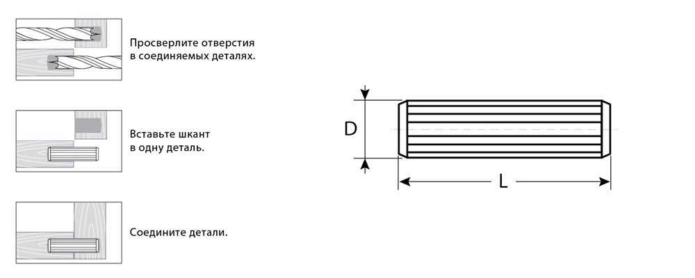 ЗУБР  8 x 35 мм, 20 шт, бук, мебельные шканты (4-308016-08-35) 4-308016-08-35
