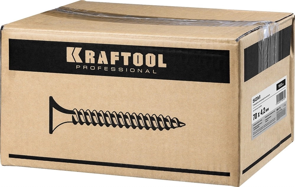 KRAFTOOL  СГМ, 70 х 4.2 мм, фосфатированное покрытие, 1500 шт, саморез гипсокартон-металл (3001-70) 3001-70