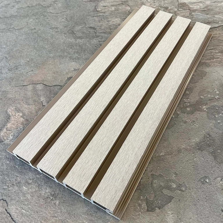 Фасадная реечная панель EasyDecking Вуд-Икс 219х26х3010 Бежевый Шлифованная LT 27471