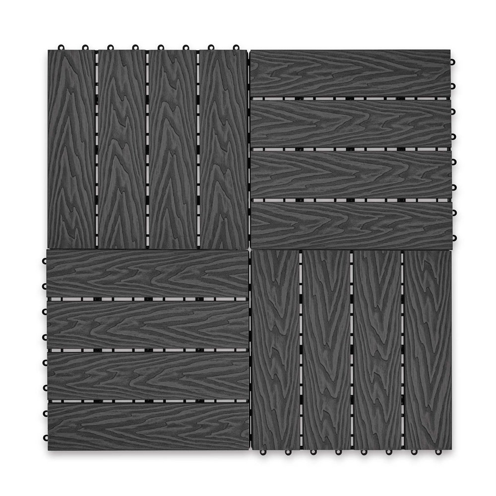 Садовая плитка EasyDecking 300х300х21 Черное дерево (в 1 уп. - 11 шт., 1 м2) LT 33841