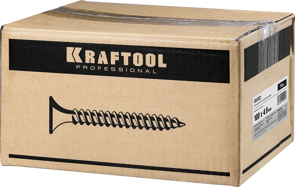 KRAFTOOL  СГД, 100 х 4.8 мм, фосфатированное покрытие, 700 шт, саморез гипсокартон-дерево (3005-100) 3005-100