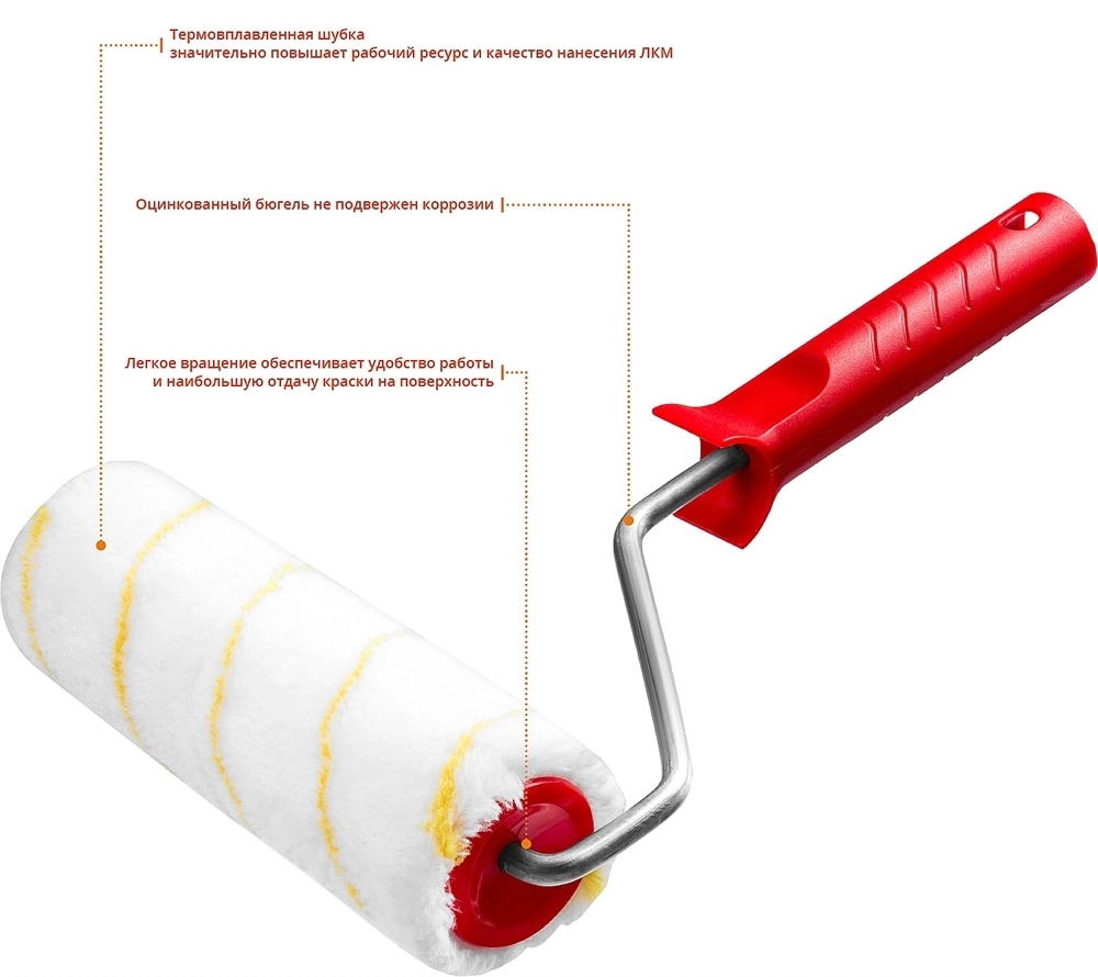 MIRAX  POLYTEX PRO, 48 х 180 мм, бюгель 8 мм, ворс 12 мм, полиакрил/полиэстер, все виды ЛКМ, малярный валик (03816-18) 03816-18