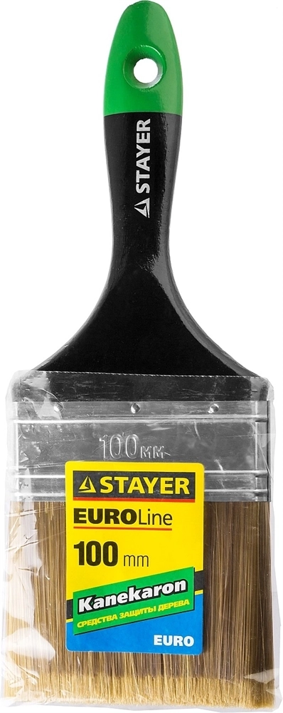 STAYER  UNIVERSAL-ARTEX, 100 мм, 4″, искусственная щетина, деревянная ручка, для высокотекучих ЛКМ, плоская кисть (0106-100) 0106-100