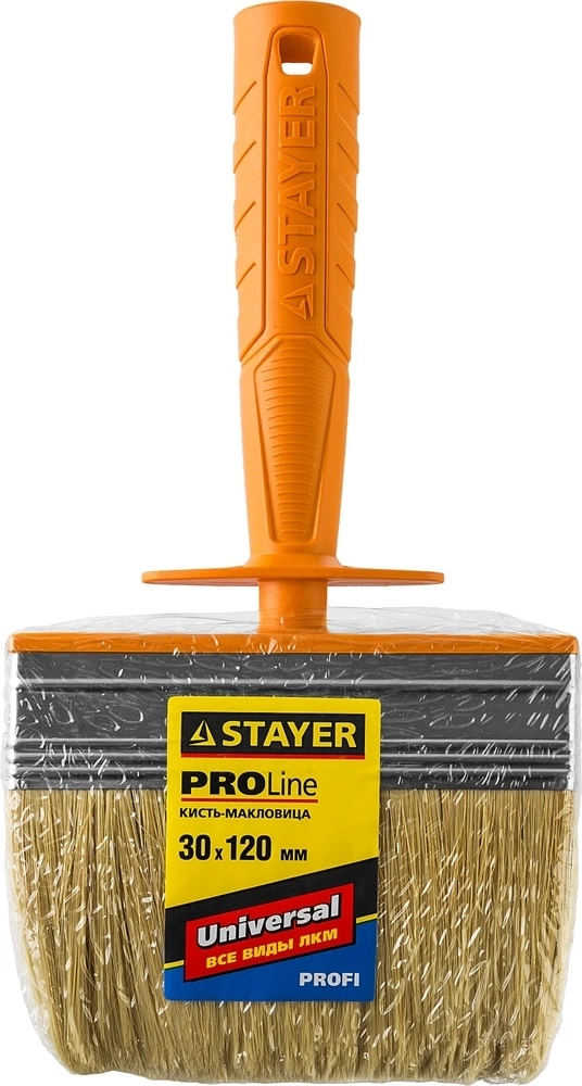 STAYER  Universal MINI, 3 х 12 см, светлая натуральная щетина, пластмассовый корпус, все виды ЛКМ, макловица, Professional (0182-12) 0182-12