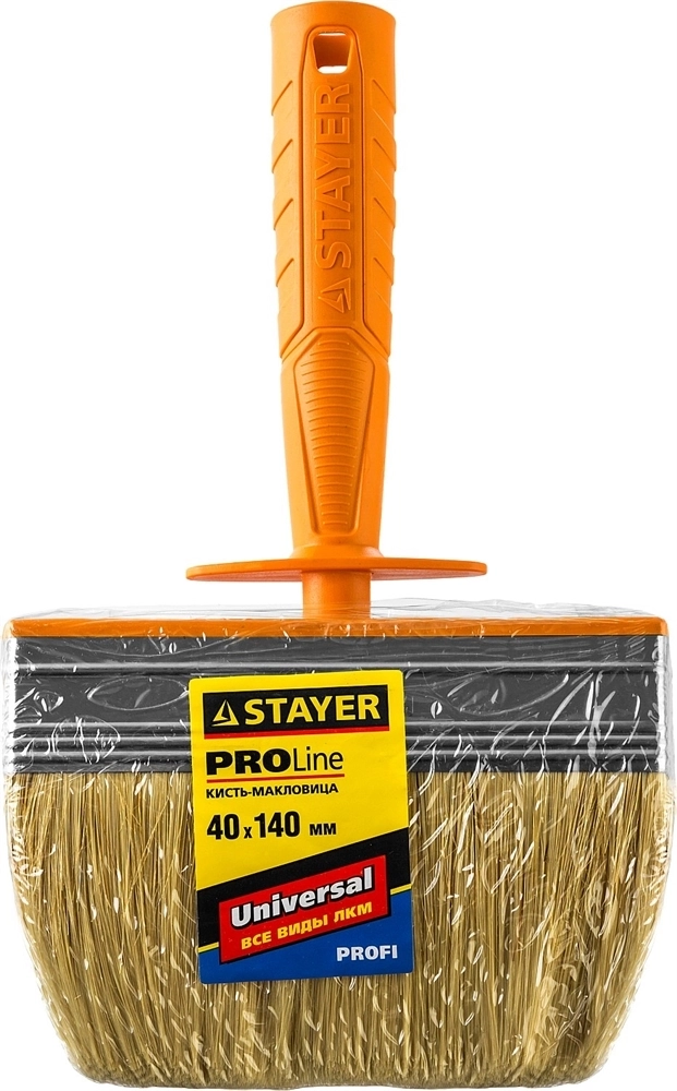 STAYER  Universal MINI, 4 х 14 см, светлая натуральная щетина, пластмассовый корпус, все виды ЛКМ, макловица, Professional (0182-14) 0182-14