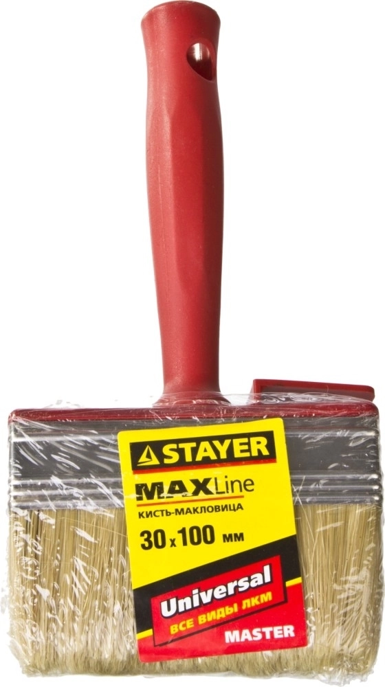 STAYER  UNIVERSAL, 3 х 10 см, светлая щетина, пластмассовый корпус, все виды ЛКМ, макловица (01824-10) 01824-10