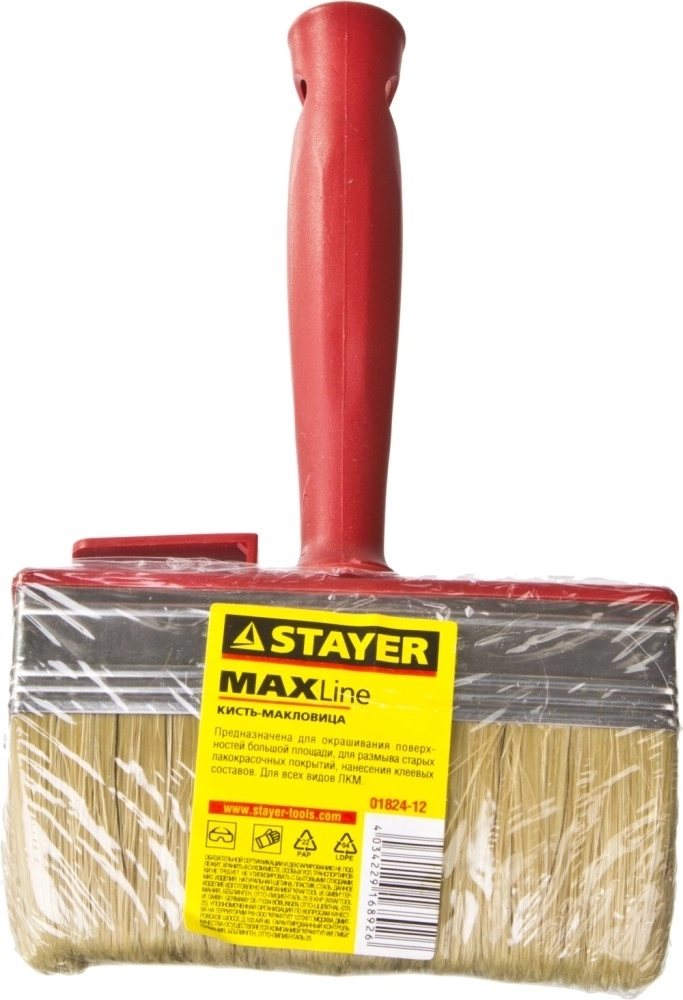 STAYER  UNIVERSAL, 3 х 12 см, светлая щетина, пластмассовый корпус, все виды ЛКМ, макловица (01824-12) 01824-12