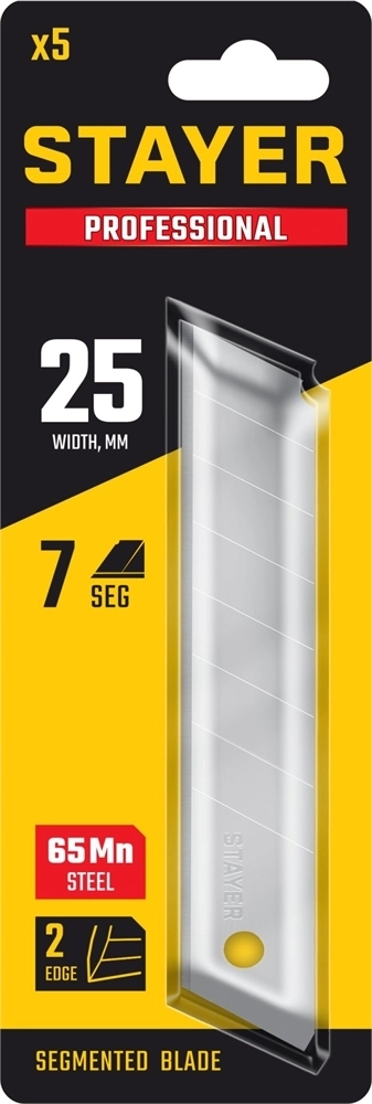 STAYER  25 мм, 5 шт, сегментированные лезвия, Professional (09179-S5) 09179-S5