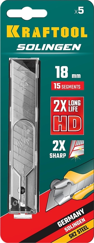 KRAFTOOL  18 мм, 5 шт, сегментированные лезвия (09606-18-S5) 09606-18-S5_z02