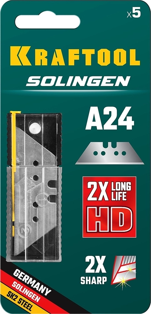KRAFTOOL  Solingen-А24, 5 шт, трапециевидные лезвия (09625-S5) 09625-S5_z02