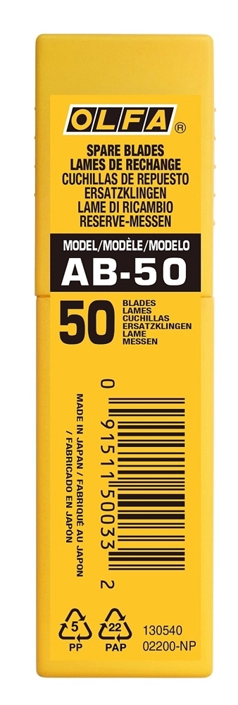 OLFA  9 мм, 50 шт, в боксе, сегментированные лезвия (OL-AB-50) OL-AB-50