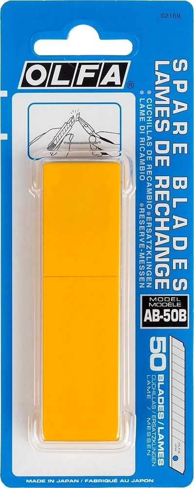 OLFA  9 х 80 х 0.38 мм, 50 шт, сегментированные лезвия (OL-AB-50B) OL-AB-50B