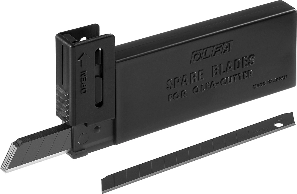 OLFA  EXCEL BLACK, 9 х 80 х 0.38 мм, 10 шт, сегментированные лезвия (OL-ABB-10B) OL-ABB-10B