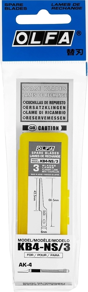 OLFA  6 мм, для ножа, пильные лезвия (OL-KB4-NS/3) OL-KB4-NS/3