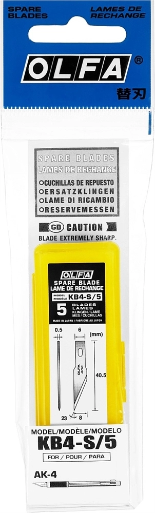 OLFA  6 мм, для ножа, перовые лезвия (OL-KB4-S/5) OL-KB4-S/5