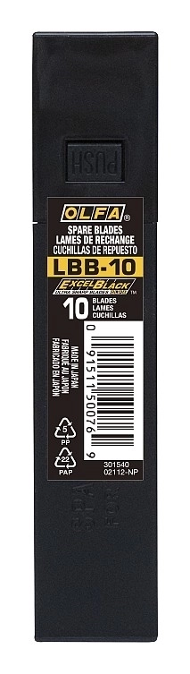 OLFA  EXCEL BLACK, 18 мм, 10 шт, в боксе, сегментированные лезвия (OL-LBB-10) OL-LBB-10