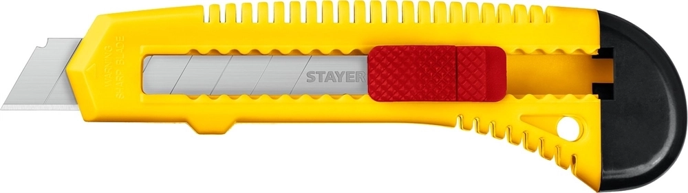 STAYER  FORCE, 18 мм, нож упрочненный из АБС пластика со сдвижным фиксатором (0911) 0911_z01
