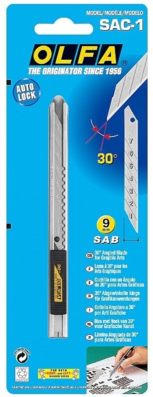 OLFA  9 мм, для графических работ, нож (OL-SAC-1) OL-SAC-1