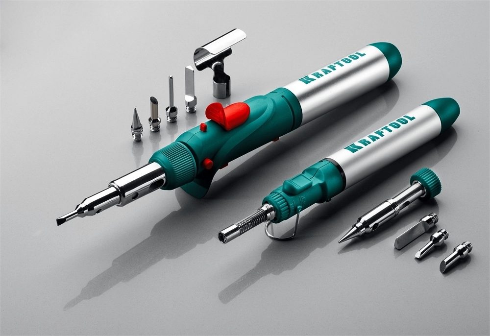 KRAFTOOL  SolderGas, 70 A, 30 - 70 Вт, 1300°С, горелка, фен, набор 3 в 1, газовый паяльник (55504-H3) 55504-H3