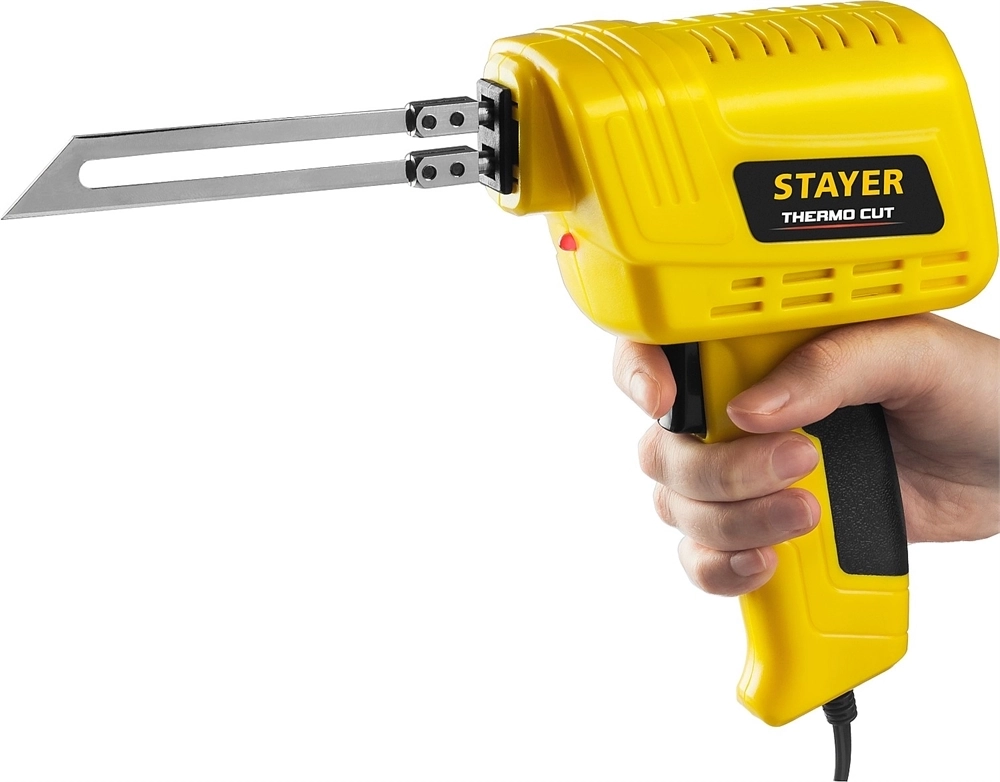 STAYER  Thermo cut, 150 Вт, в наборе: 2 ножа, быстрый рез пенопласта + пластика, прибор для терморезки (45255-H2) 45255-H2