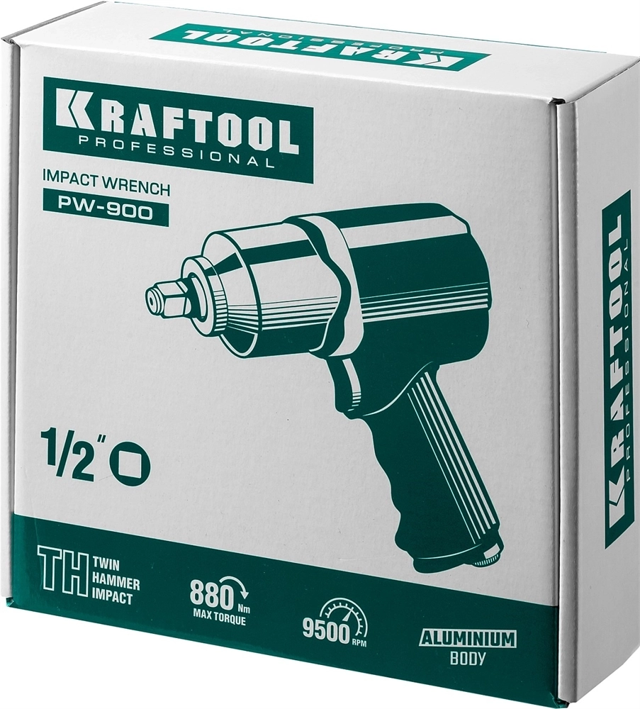 KRAFTOOL  PW-900, 1/2″, 880 Н·м, ударный пневматический гайковерт (64210) 64210