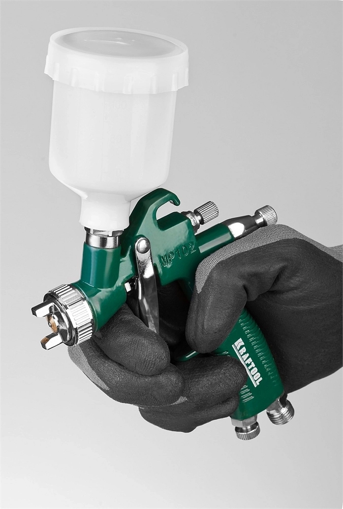 KRAFTOOL  AIRKRAFT MINI, HVLP, 1 мм, пневматический краскопульт с верхним бачком (06565-1.0) 06565-1.0