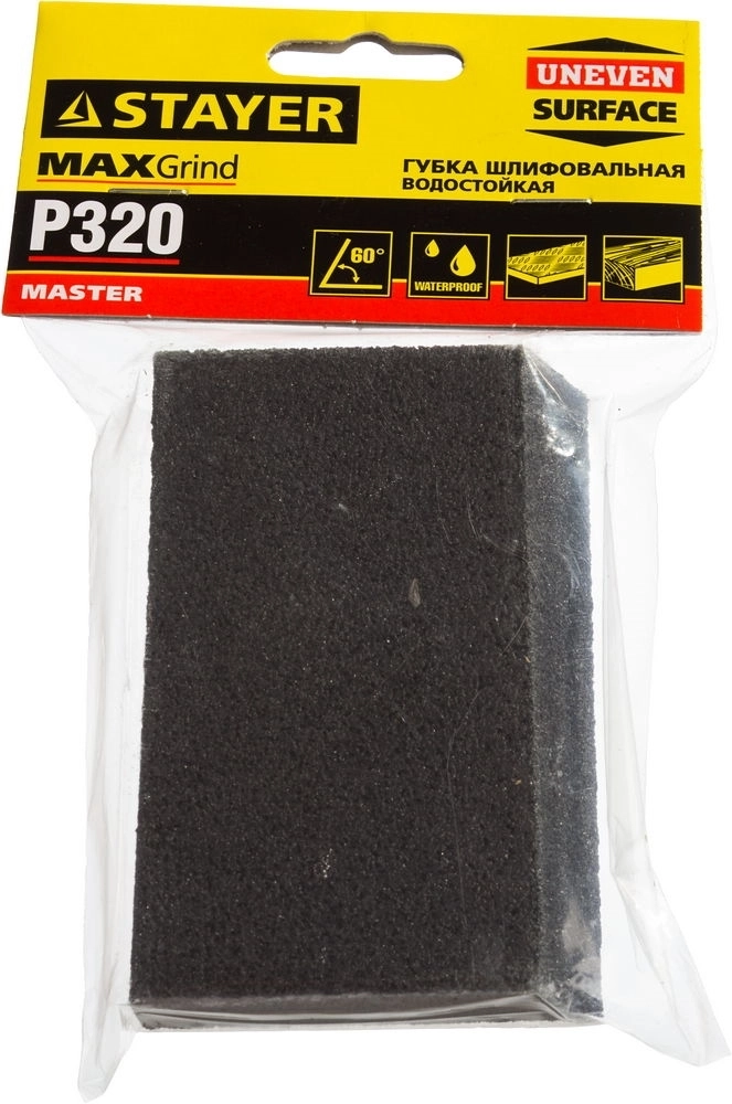 STAYER  P320, 100 x 68 x 42 x 26 мм, водостойкая, четырехсторонняя угловая шлифовальная губка (3561-320) 3561-320