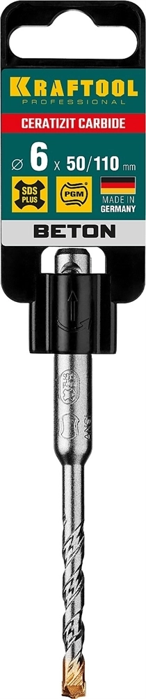 KRAFTOOL  Cerazit Carbide, 6 х 110 мм, SDS-plus бур (29320-110-06) 29320-110-06_z02