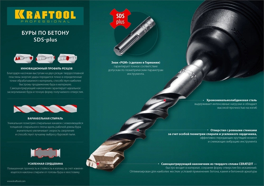 KRAFTOOL  Expert, 8 х 110 мм, SDS-plus бур (29320-110-08) 29320-110-08_z01
