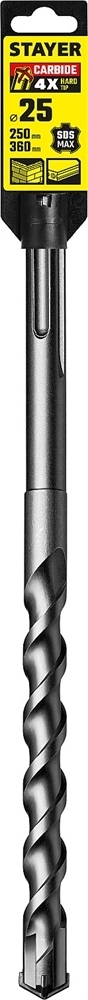 STAYER  Hercules-4Х, 25 x 250/360 мм, SDS-max бур, Professional (29370-250-25) 29370-250-25
