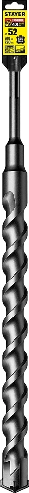 STAYER  Hercules-4Х, 52 x 610/720 мм, SDS-max бур, Professional (29370-610-52) 29370-610-52