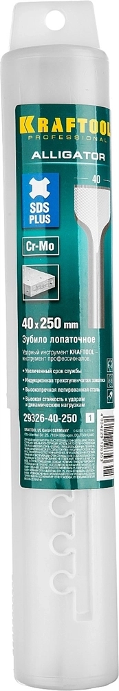 KRAFTOOL  Aligator, 40 х 250 мм, SDS-plus, лопаточное зубило (29326-40-250) 29326-40-250_z01