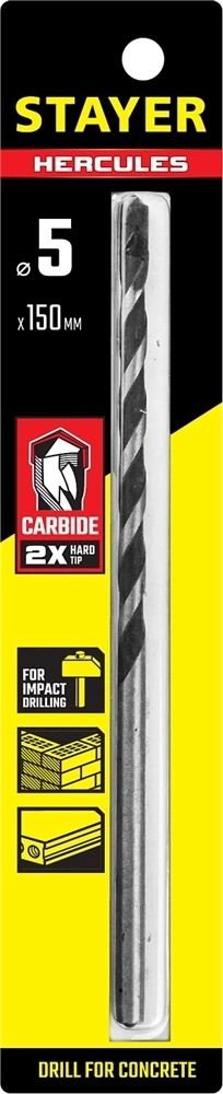 STAYER  Hercules, 5 x 150 мм, cверло по бетону, Professional (2915-150-05) 2915-150-05_z01