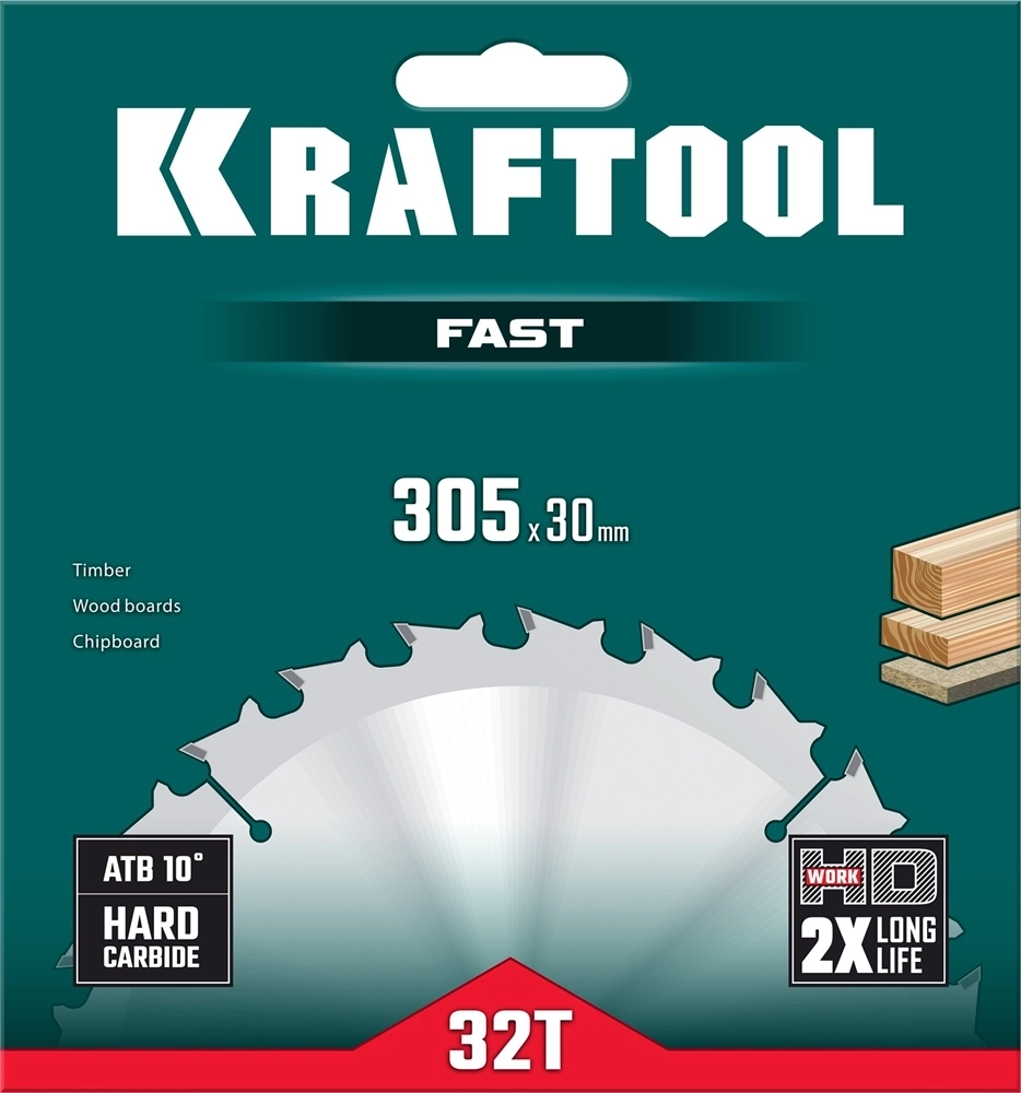 KRAFTOOL  Fast, 305 х 30 мм, 32Т, пильный диск по дереву (36950-305-30) 36950-305-30