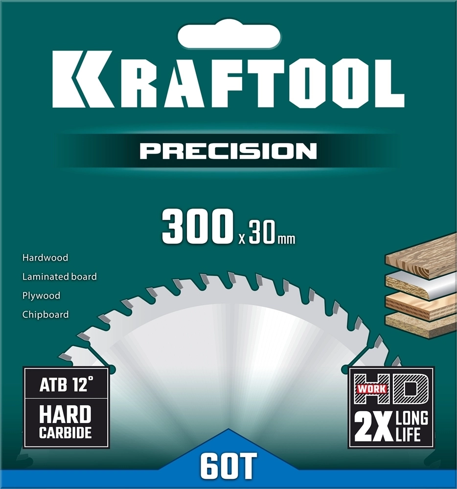 KRAFTOOL  Precision, 300 х 30 мм, 60Т, пильный диск по дереву (36952-300-30) 36952-300-30