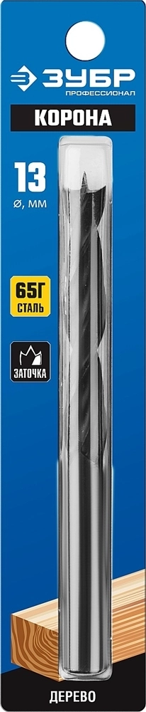 ЗУБР  d 13 x 150/95 мм, М-образная заточка, спиральное сверло по дереву, Профессионал (29421-150-13) 29421-150-13_z01