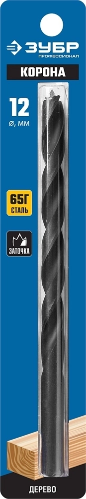 ЗУБР  d 12 x 200/150 мм, М-образная заточка, спиральное сверло по дереву, Профессионал (29421-200-12) 29421-200-12_z01