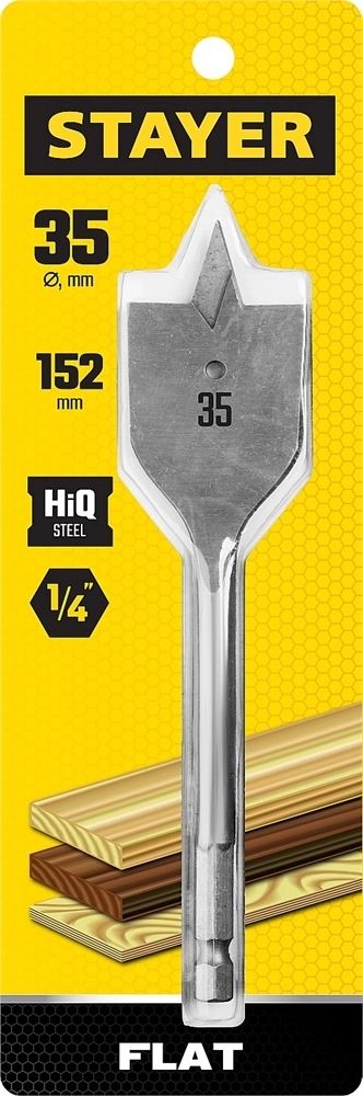 STAYER  Flat, 35 x 152 мм, перовое, cверло по дереву (2950-35) 2950-35_z01